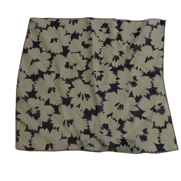 Vintage Panache Floral Black Tan Silk Wrap Top and Pocket Square Women Size 8 - Picture 3 of 13